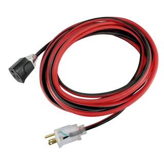 Husky 50 ft. 143 Single Lighted Locking Extension Cord Red and Black HW14350LLRB