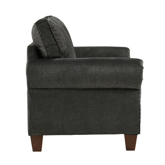 Traditional Style Dark Gray Loveseat 1pc Microfibe...