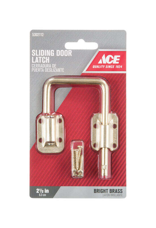 Ace Bright Brass Brass Indoor Sliding Door Latch