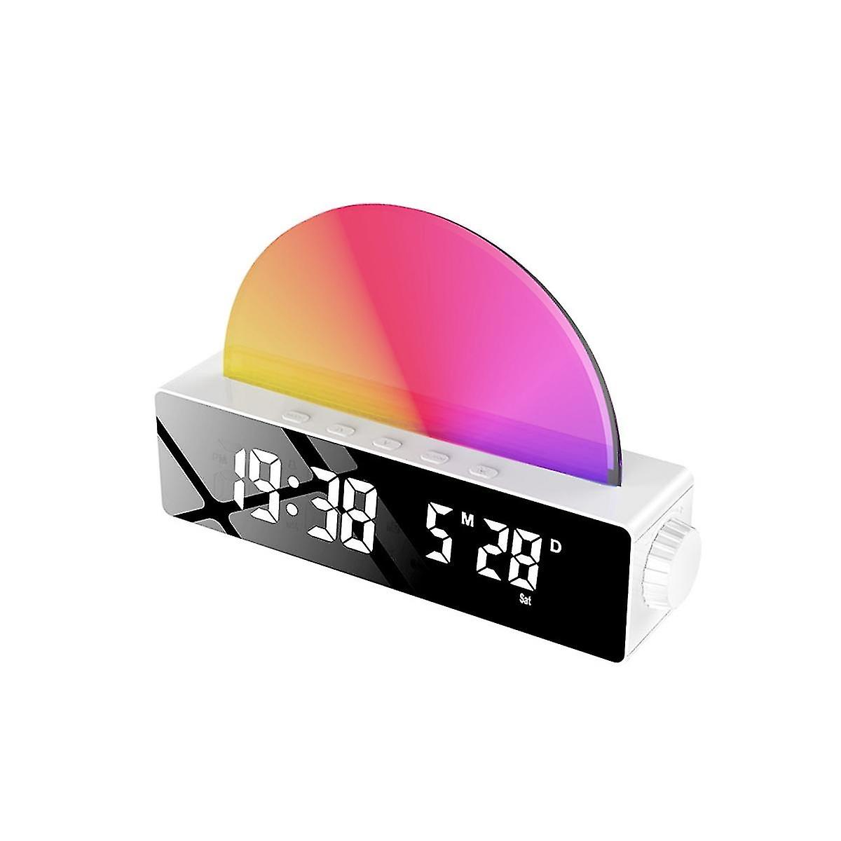 Sunrise ， Wake Up Light Dawn Simulator， Bedside Lamp Multi Color Night Light With Usb Charger， Whit