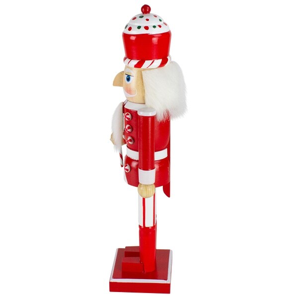 14 Red and White Wooden Candy Cane King Christmas Nutcracker