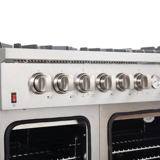 Forno Professional 48 in. Freestanding Double Oven Dual Fuel Range 8 Burners Stainless Steel with AirFry FFSGS6291-48