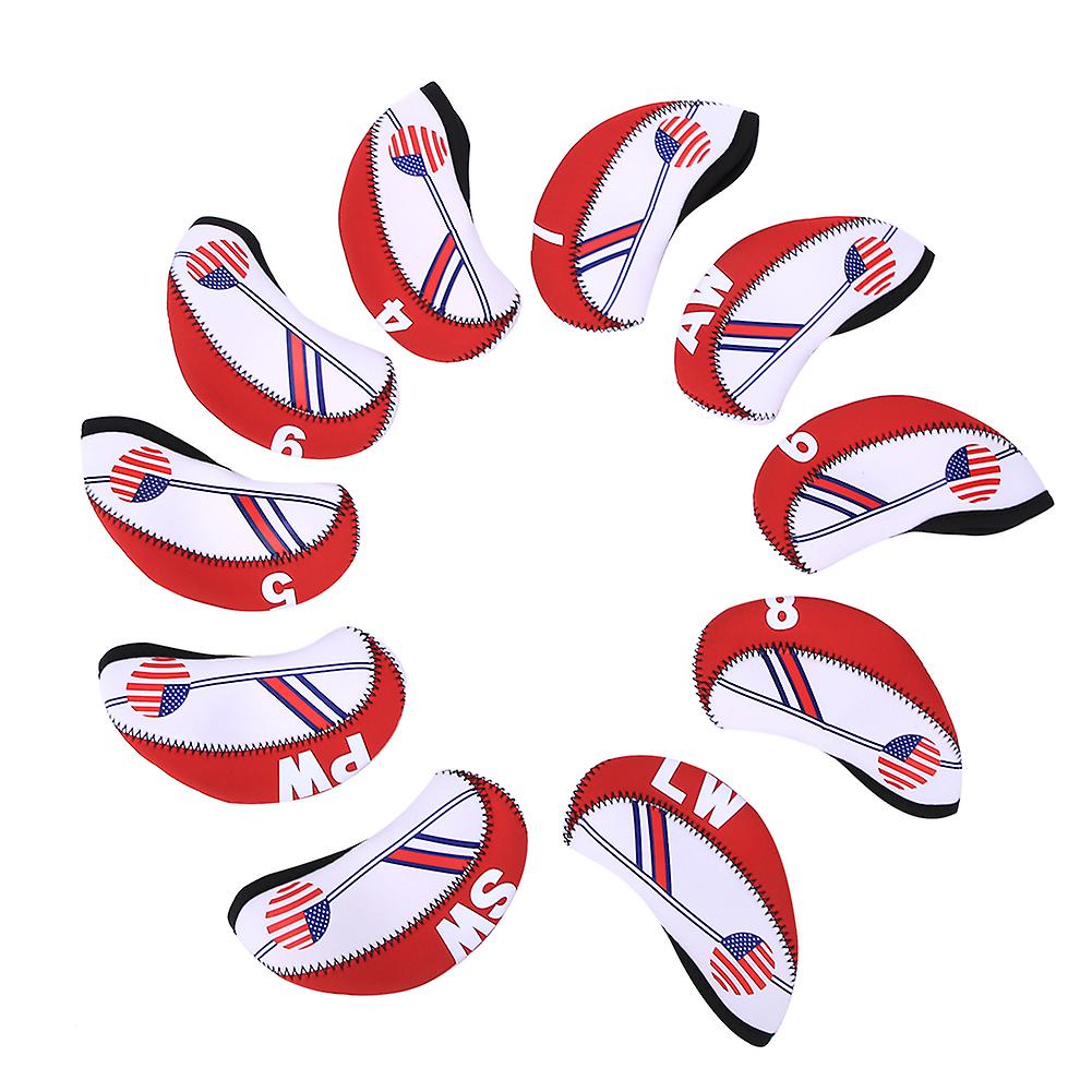 10pcs Cloth Portable Golf Club Headcover Practical Putter Head Cover Sports Entertainment Accessoryred