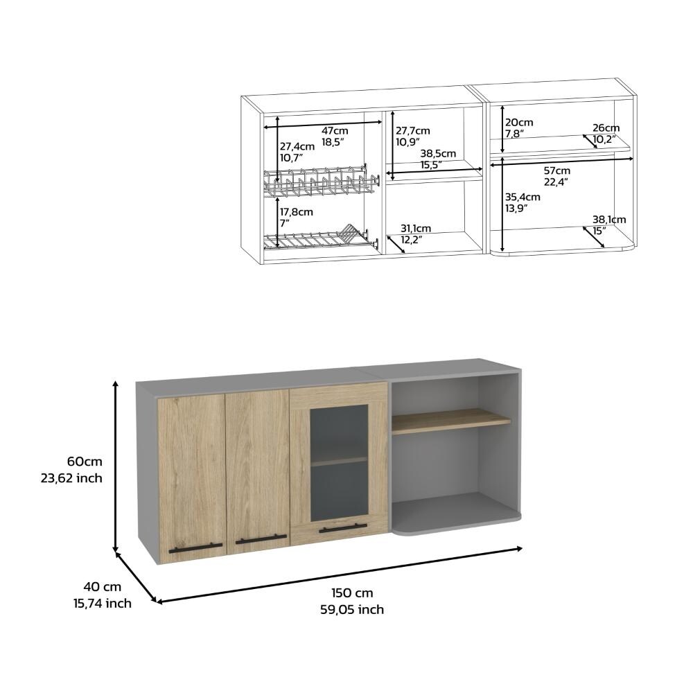 Blade Wall Cabinet  Light Pine