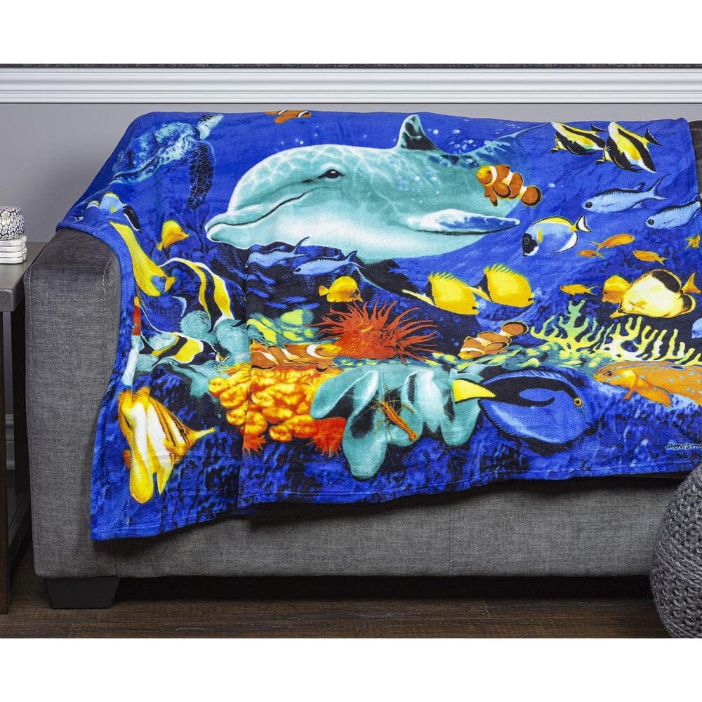 Dolphin Reef Super Soft Plush Fleece Throw Blanket