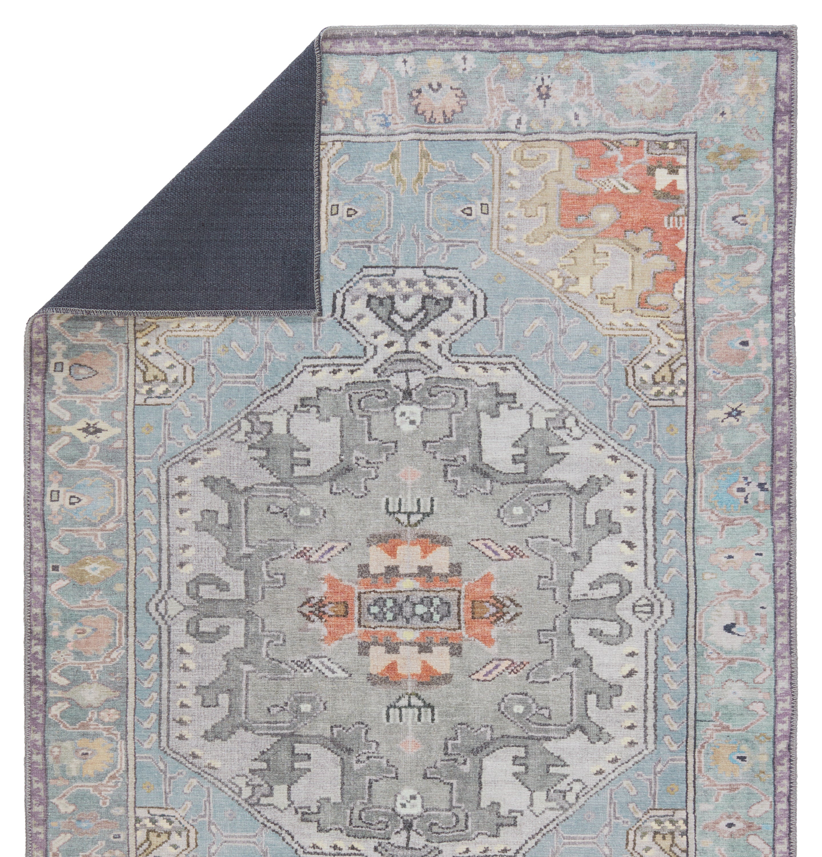 Harman Zenora Sky Blue & Silver Rug