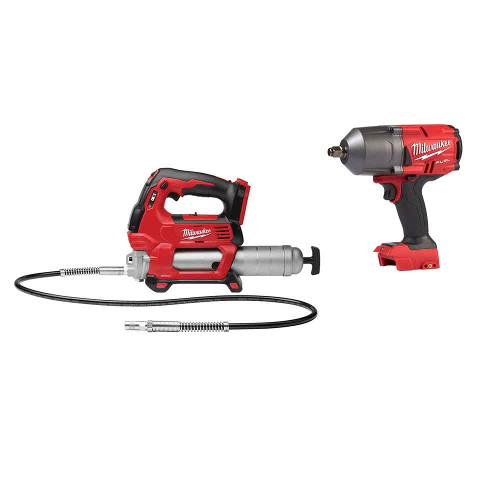 Milwaukee M18 FUEL 1/2" High Torque Impact Wrench & M18 Grease Gun Bundle Bare Tool 2767-20GG from Milwaukee