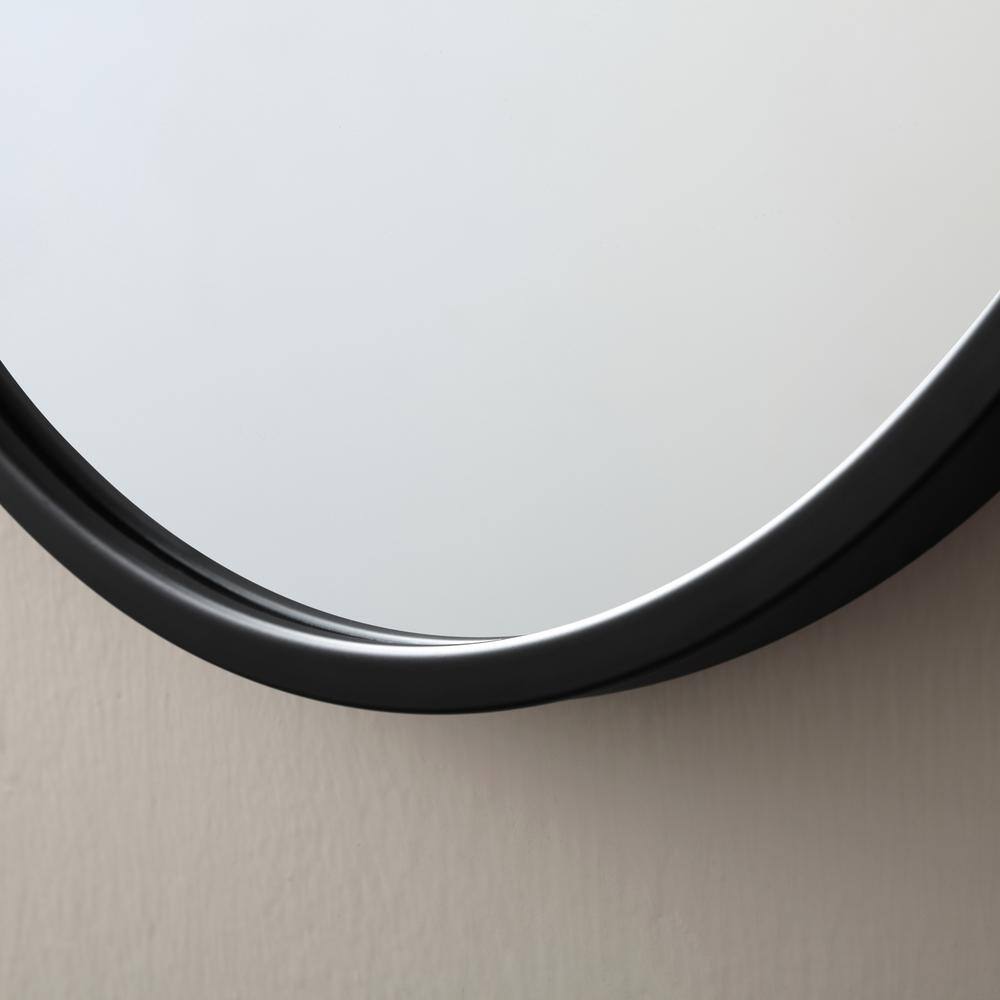 Home Decorators Collection Emmeline 24 in. W x 32 in. H Oval Framed Wall Bathroom Vanity Mirror in Black Emmeline MR-B