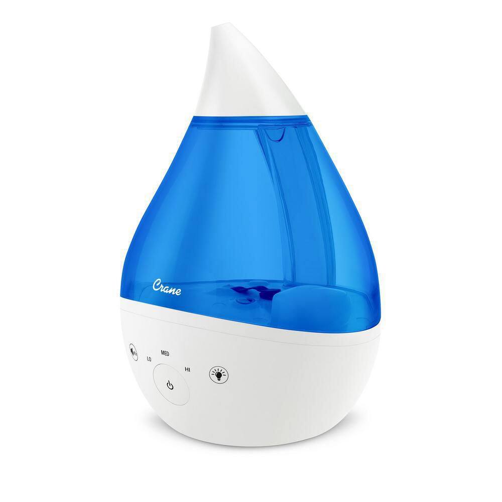 Crane 1 Gal. Top Fill Drop Cool Mist Humidifier with Sound Machine for Medium to Large Rooms up to 500 sq. ft. - BlueWhite EE-5306