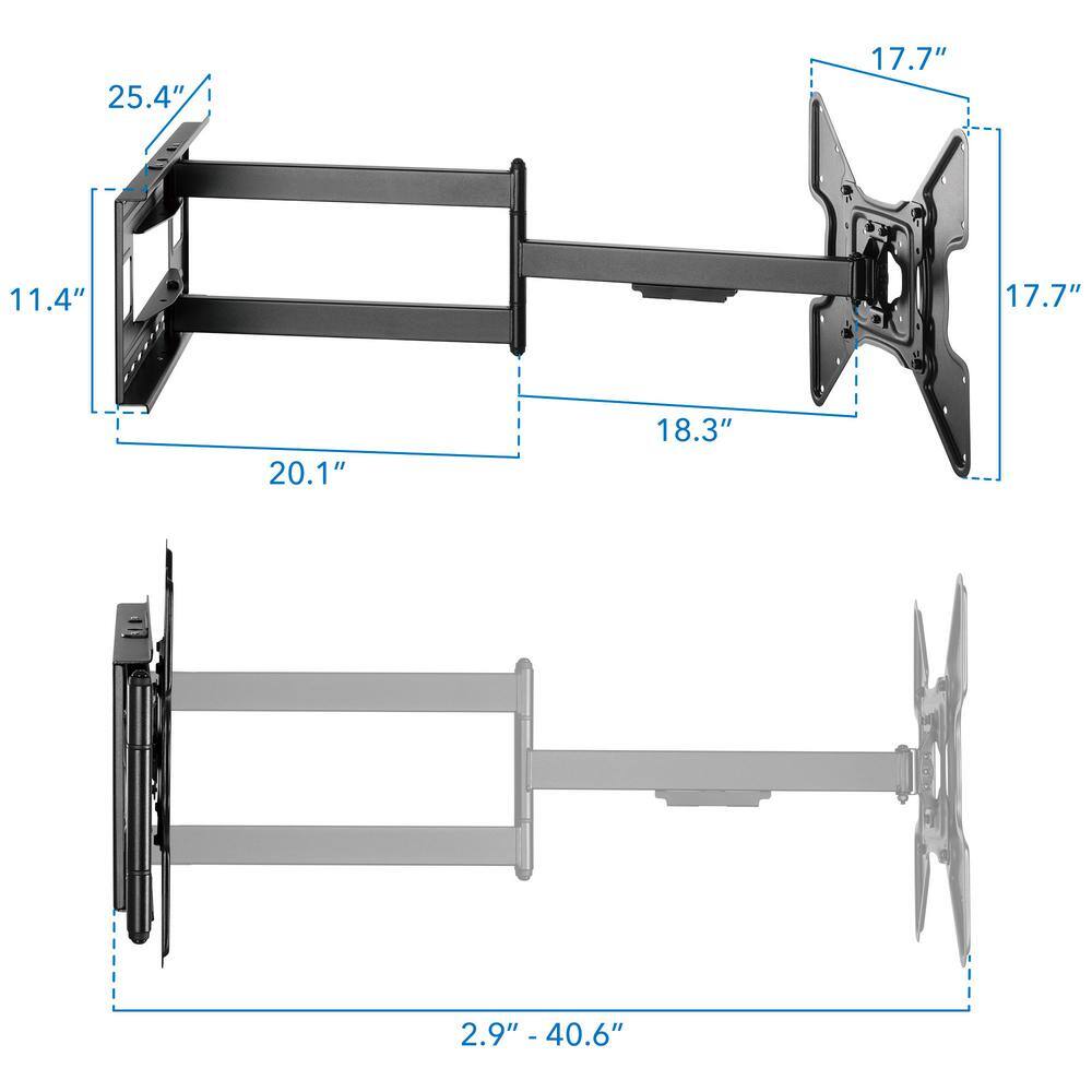 mount-it! Full Motion TV Wall mount-it! with 40 in. Extension for Screens up to 70 in. MI-393