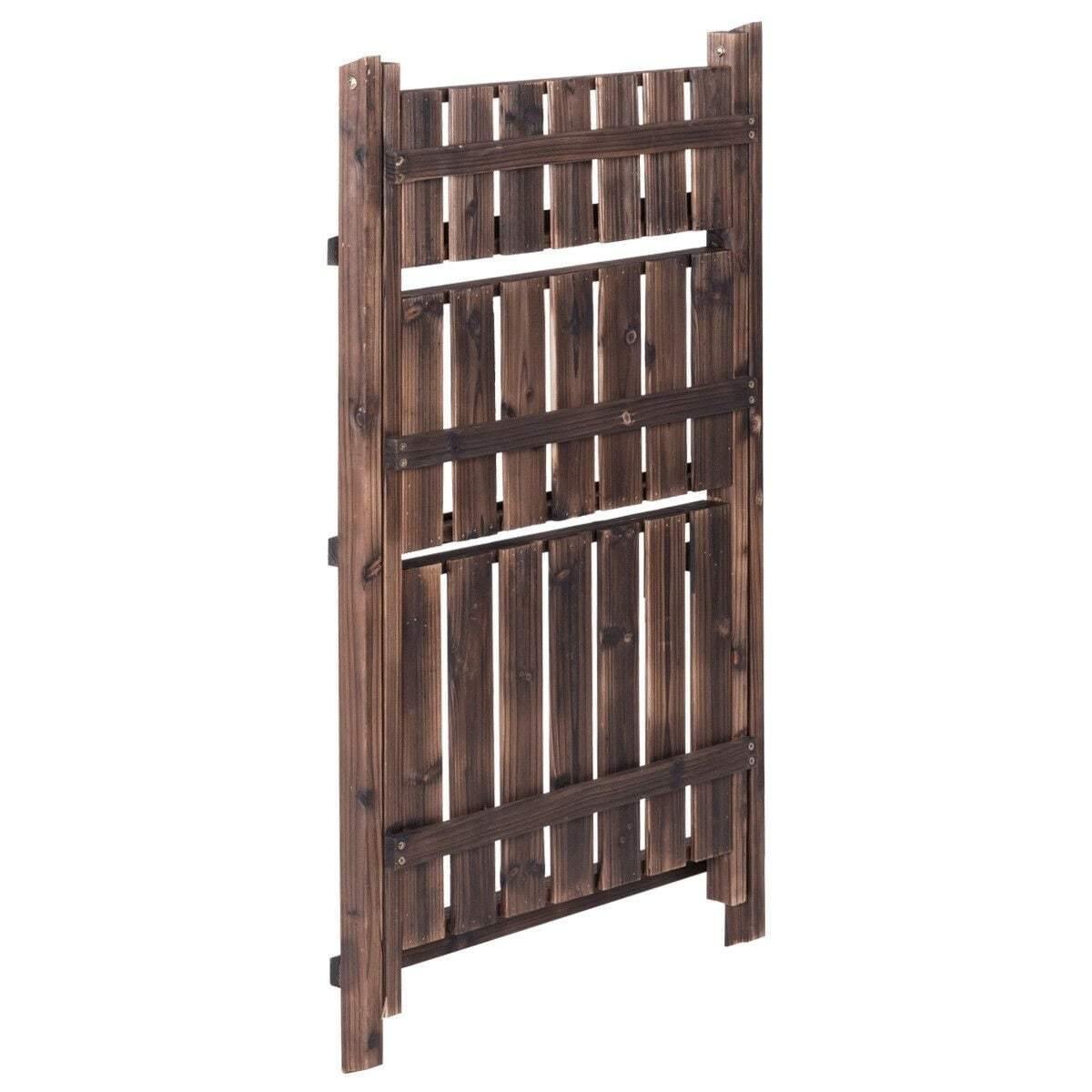 3 Tier Rustic Wooden Folding Plant Stand Flower Rack