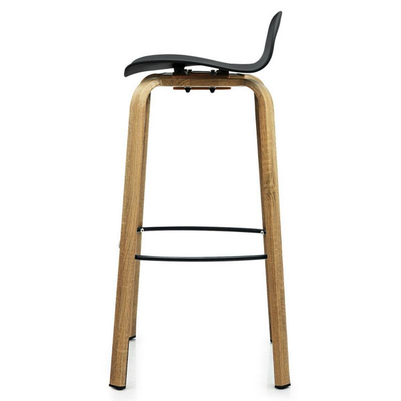 Hivago Set of 2 Modern Barstools Pub Chairs with Low Back and Metal Legs