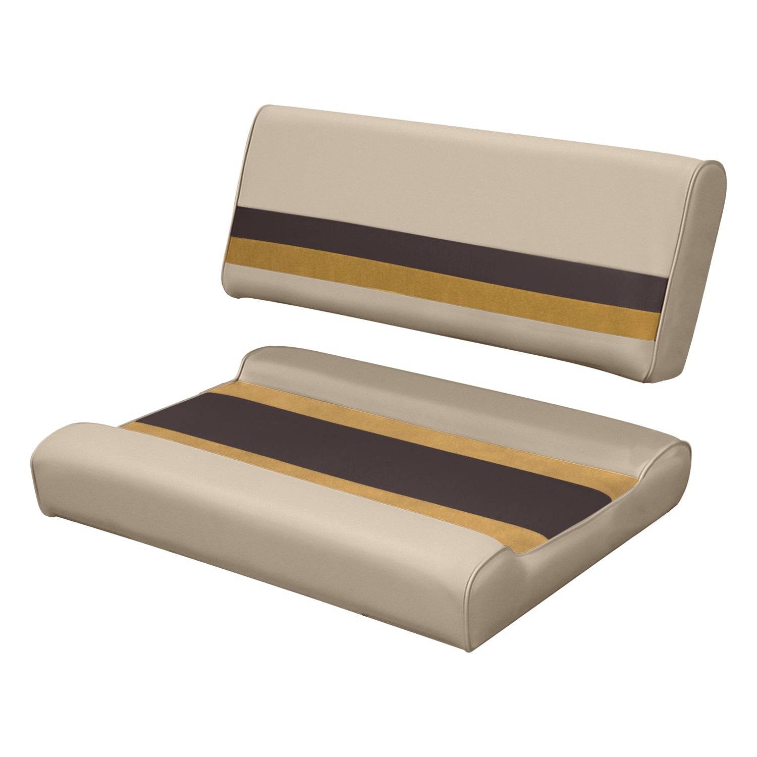 Wise 8WD125FF-1010 Deluxe Series Pontoon Flip Flop Bench Seat and Backrest Cushion Set， Sand/Chestnut/Gold