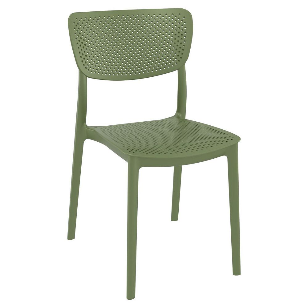 33 Olive Green Stackable Patio Dining Chair