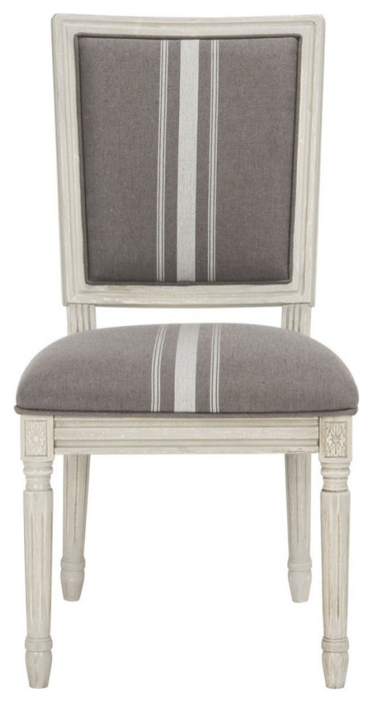 Elvin 19  x27 x27Striped Linen Side Chair set of 2 Grey/Beige   French Country   Dining Chairs   by AED Luxury Home Decor  Houzz