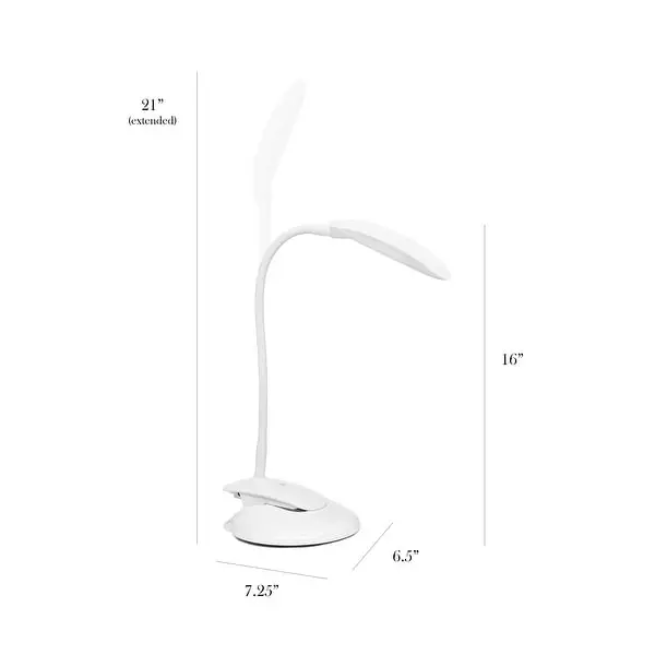 Simple Designs Flexi LED Rounded Clip Light - 7.25 × 6.5 × 16 in