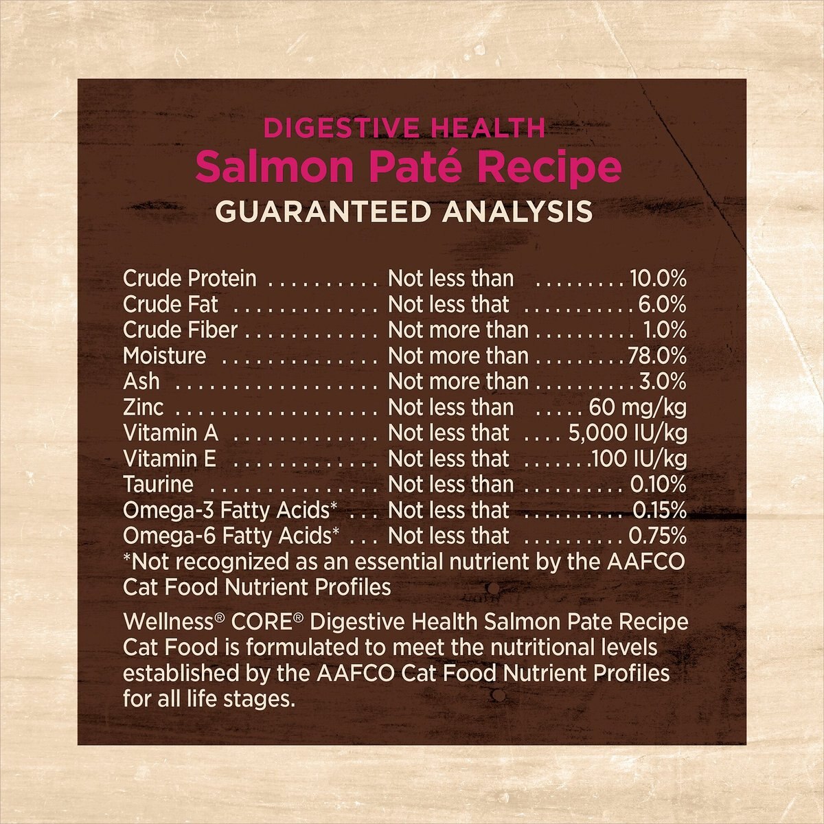 Wellness CORE Digestive Health Salmon Pate Recipe Grain-Free Wet Cat Food， 3-oz， case of 12