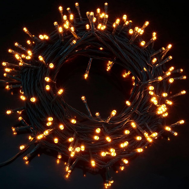 Joiedomi 200 Orange Led Green Wire String Lights 8 Modes