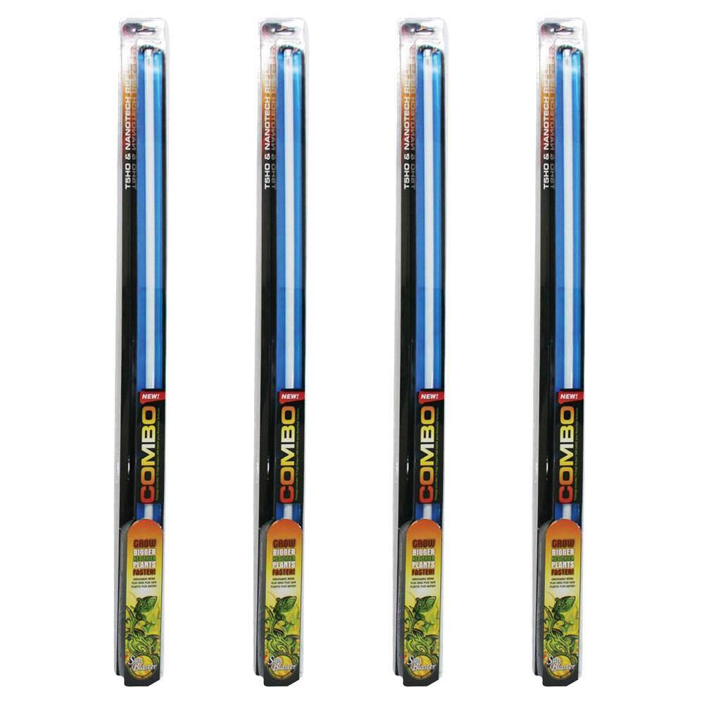 Hydrofarm Sunblaster T5HO 4 ft. 54-Watt 6400K Light Combo Reflector with Nanotech (4-Pack) 4 x SL0900304