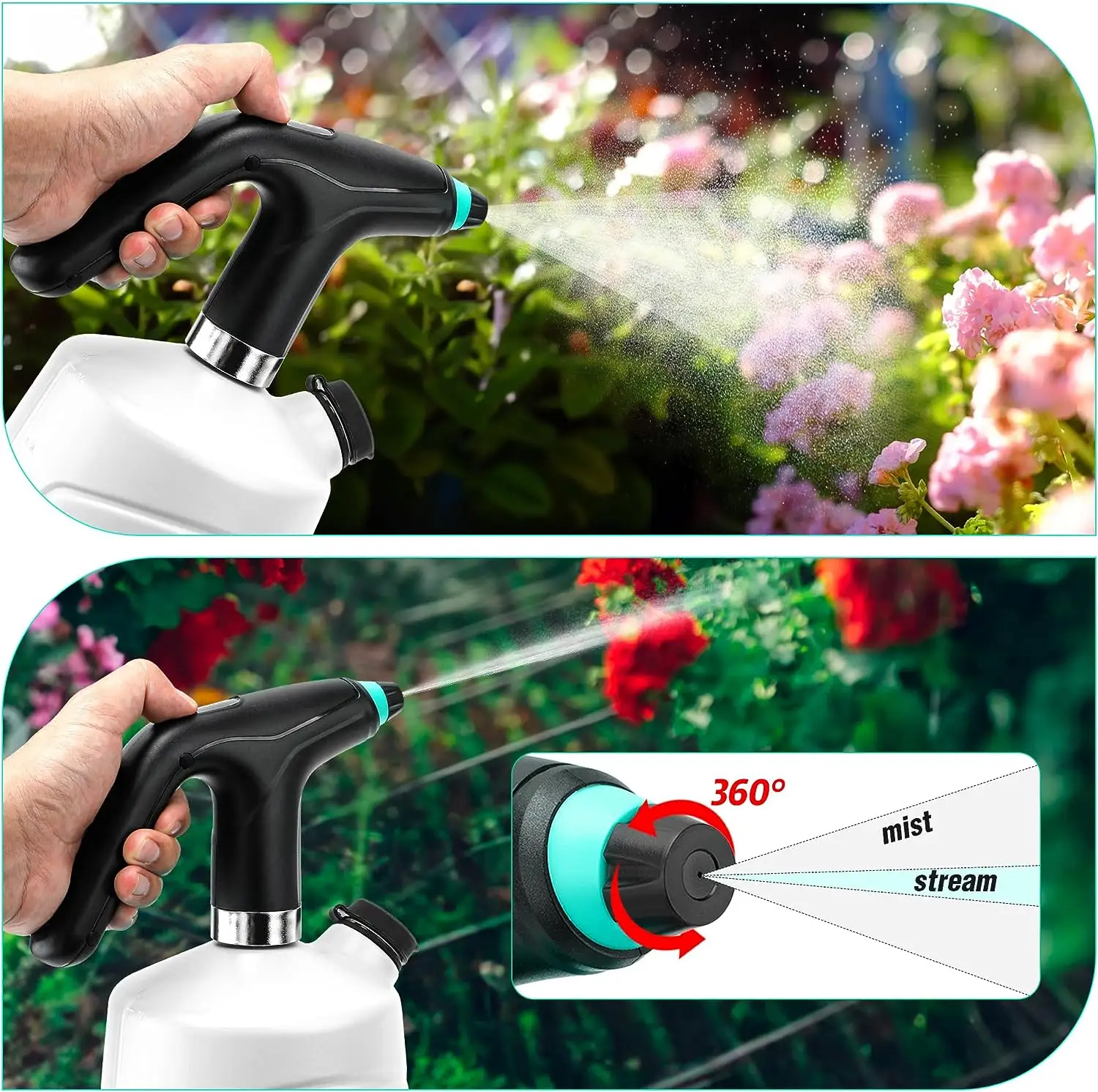 Portable Handheld  USB Rechargeable Watering Can Automatic Battery Power Operated Garden Nano Mist Electric Spray Bottle Sprayer