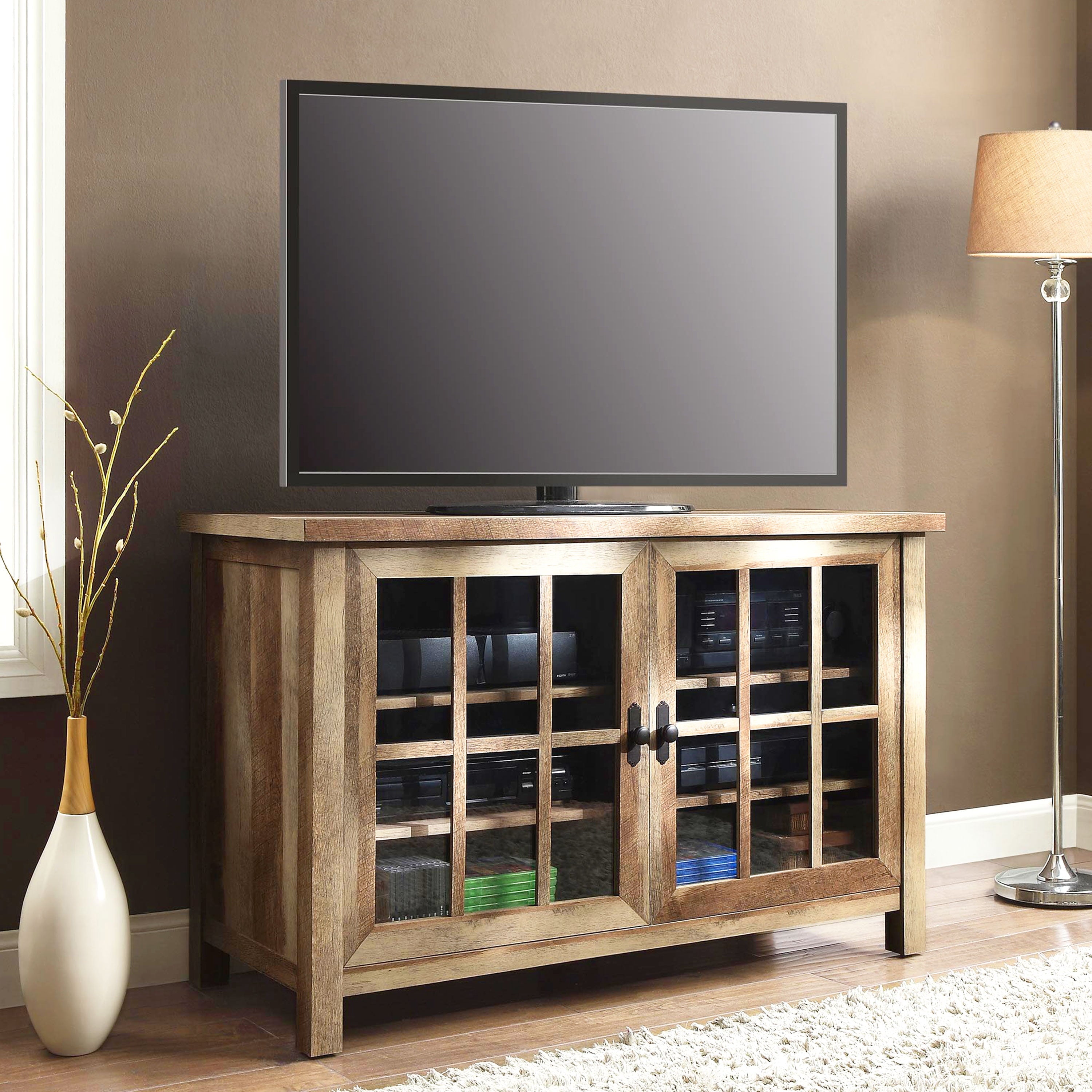 Better Homes & Gardens Oxford Square TV Stand for TVs up to 55, Rustic Brown