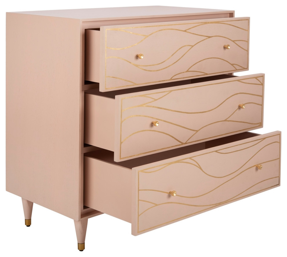 Cantili Antique Gold Wave Chest Pink   Midcentury   Accent Chests And Cabinets   by V.S.D Furniture  Houzz