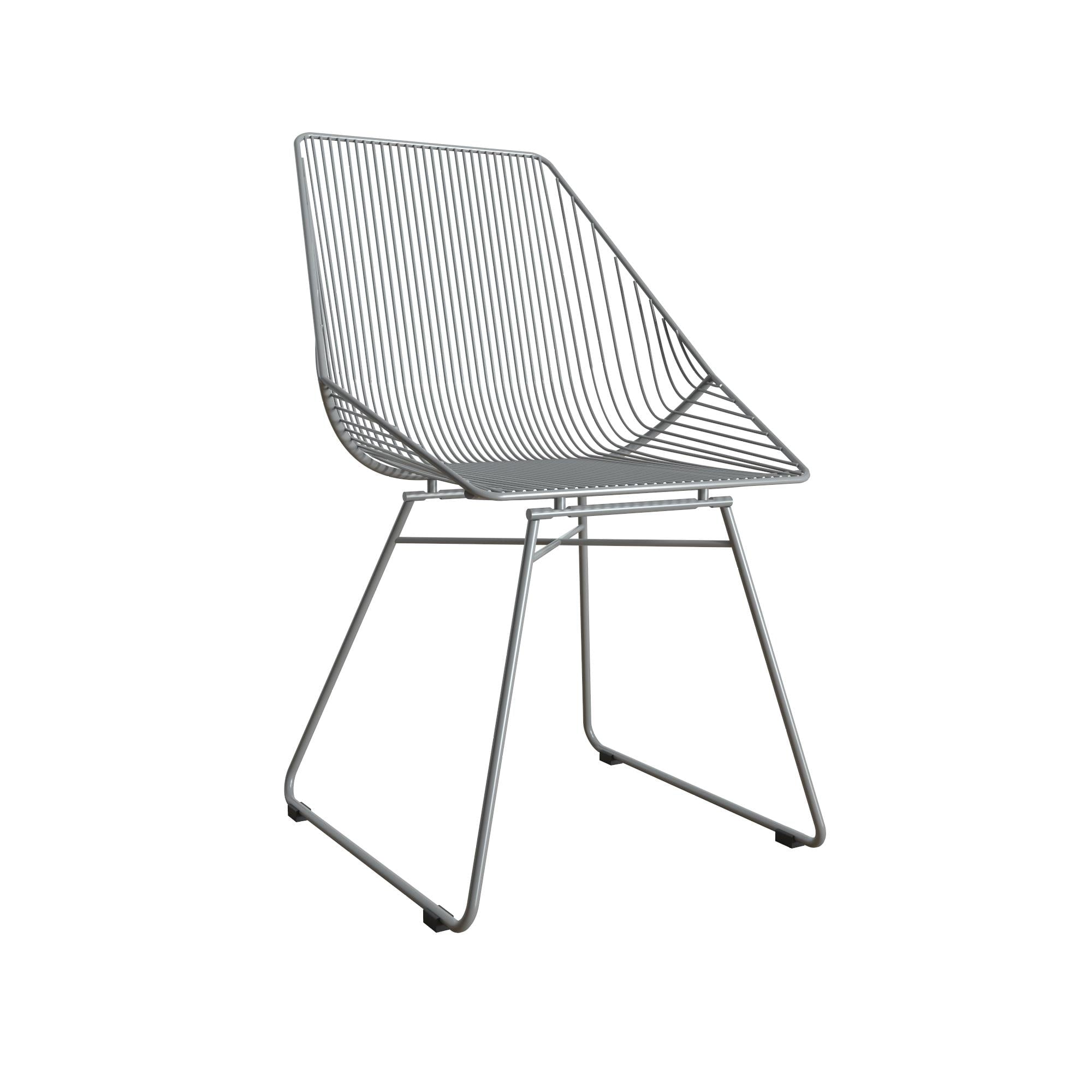 CosmoLiving Ellis Modern Metal Accent Chair， Gray Metal