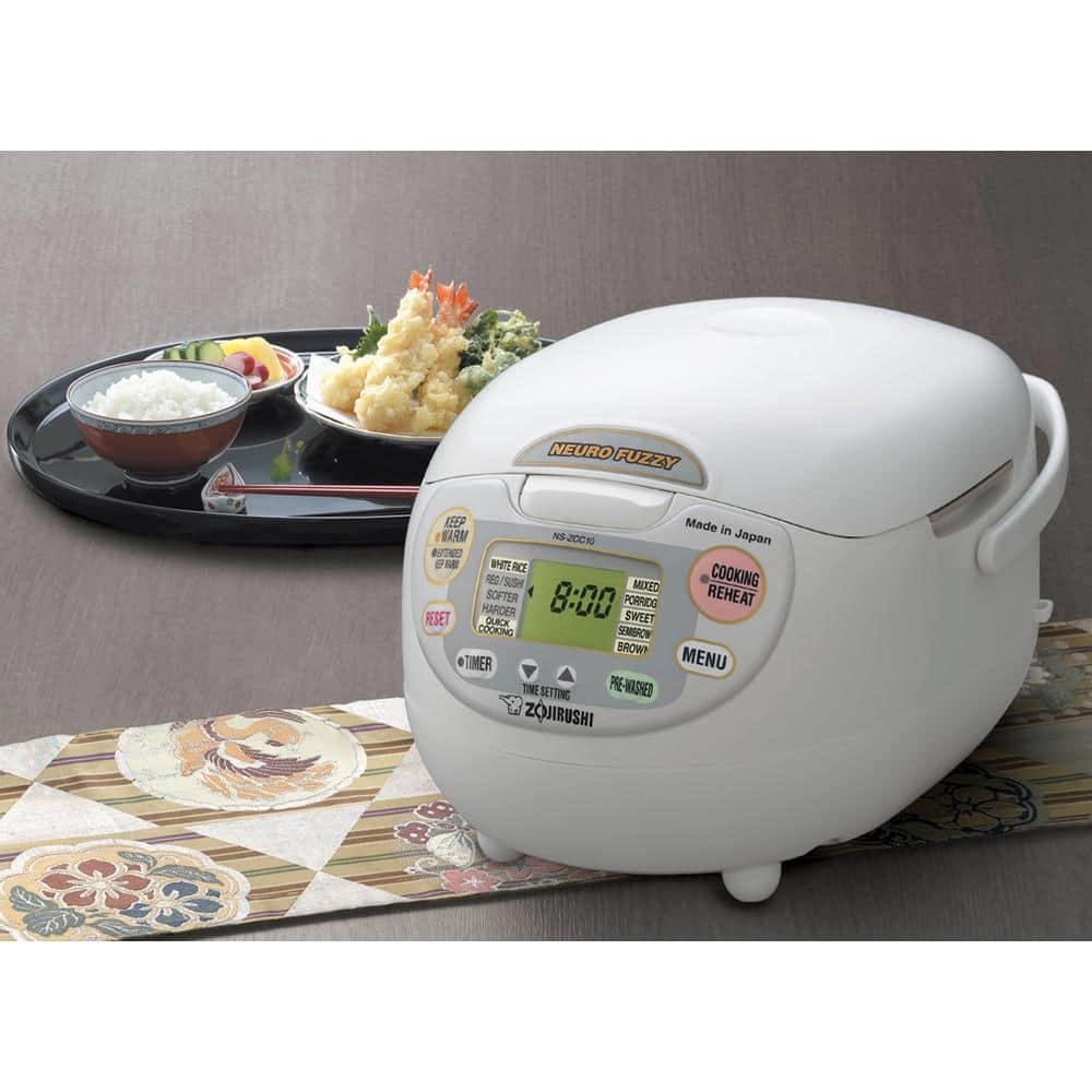 Zojirushi Neuro Fuzzy 5.5-Cup Premium White Rice Cooker with Built-In Timer NS-ZCC10