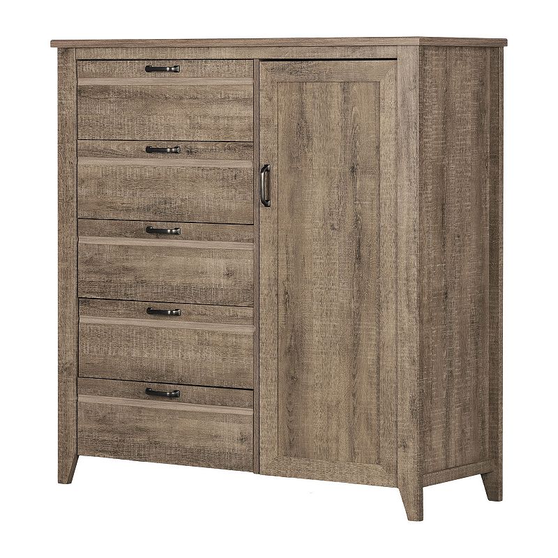 South Shore Lionel Door Chest with 5 Drawers