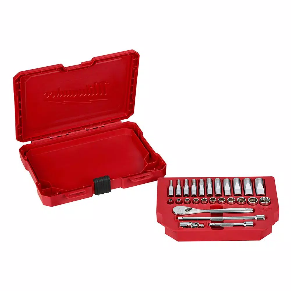 Milwaukee 1/4 in. and 3/8 in. Drive SAE Ratchet and Socket Mechanics Tool Set (54-Piece) and#8211; XDC Depot