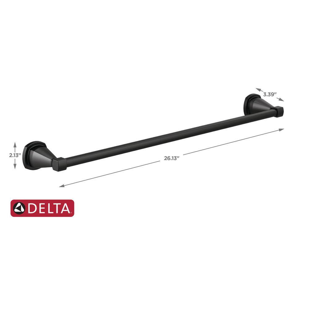 Delta Stryke 24 in. Towel Bar in Matte Black 77624-BL