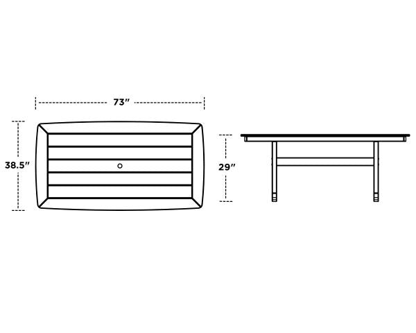 POLYWOOD 73 Outdoor Dining Tables - Nautical Style