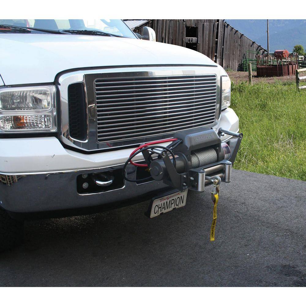 Champion Power Equipment 10000 lbs. TruckJeep Winch Kit with Speed Mount Hitch Adapter 11006