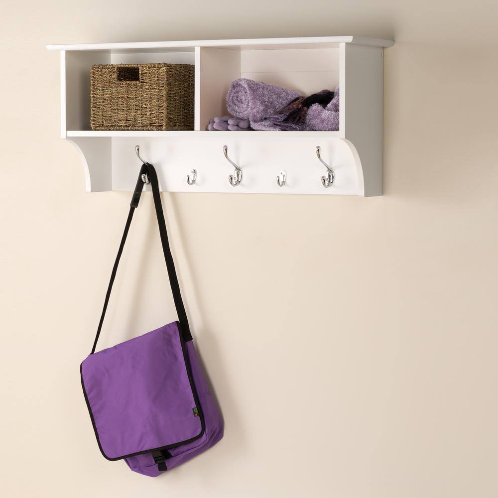 Prepac 36 in. Wall-Mounted Coat Rack in White WEC-3616