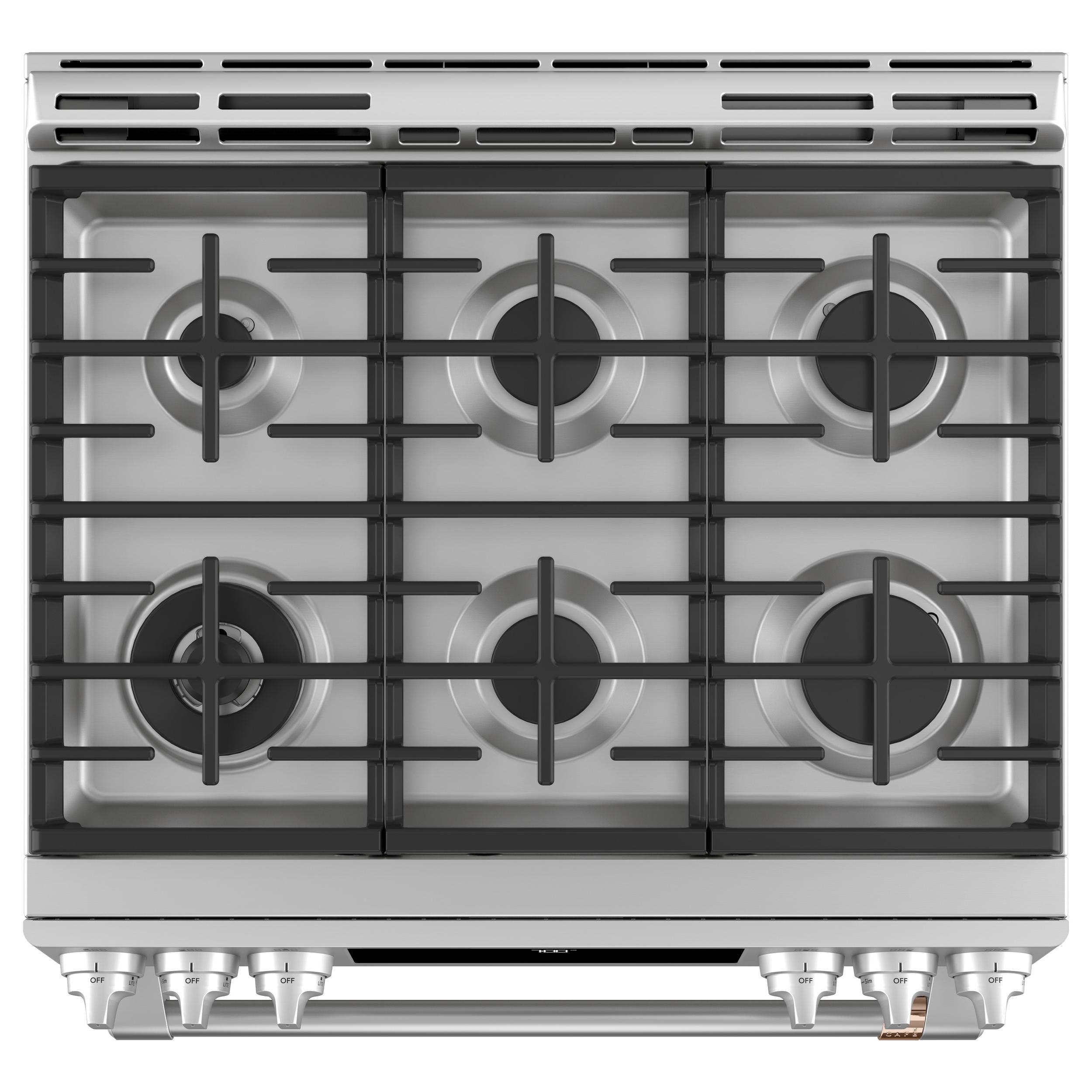 Caf¨¦ 30-inch Slide-in Gas Range with Convection Technology CCGS700P2MS1