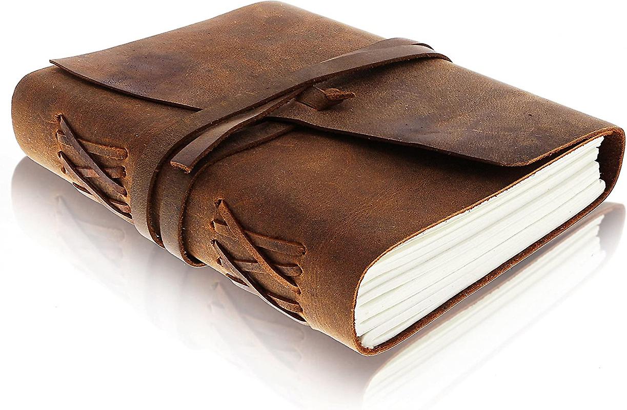 Leather Journal For Men - Handmade Vintage Journals Women， For Writing， Leather Bound Journal Drawing Sketchbook， ， Unlined Travel Journal Leather