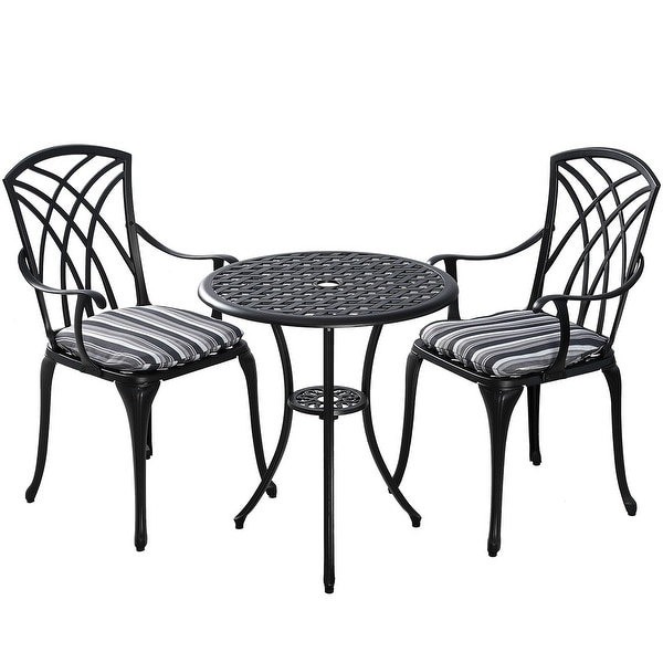 Kinger Home Ekta 24Inch Patio Bistro Sets 3 Piece Cast Aluminum