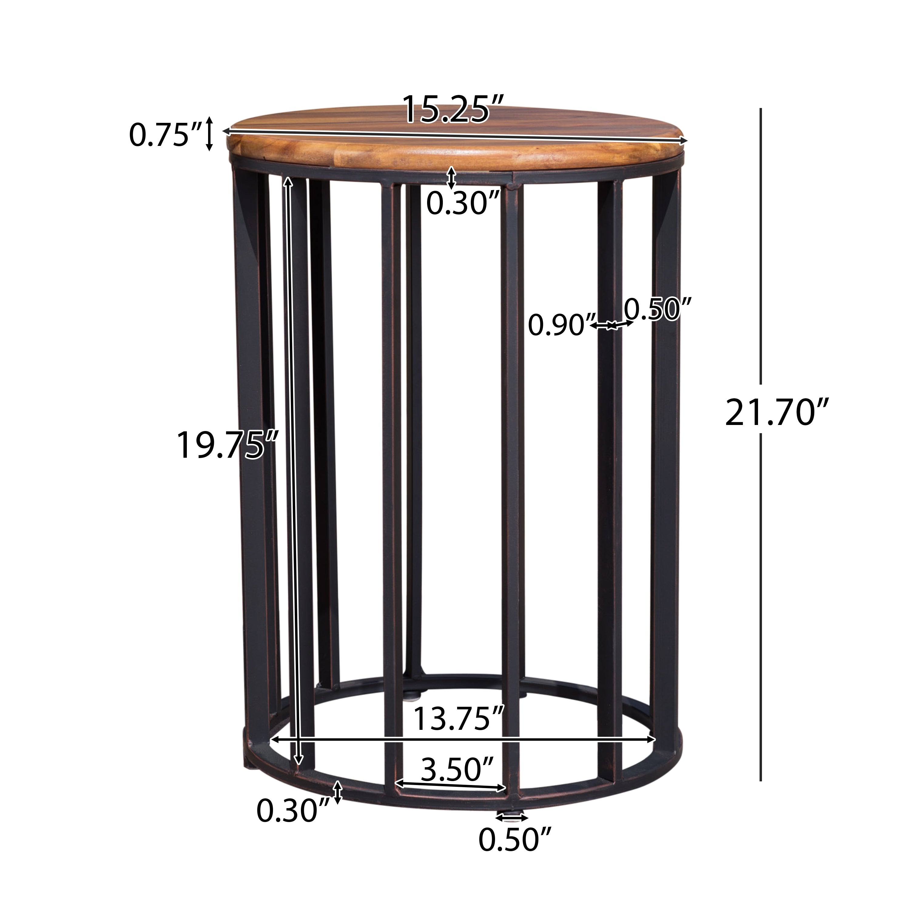 Colburn Outdoor Natural Finished Acacia Wood 15-inch Accent Table