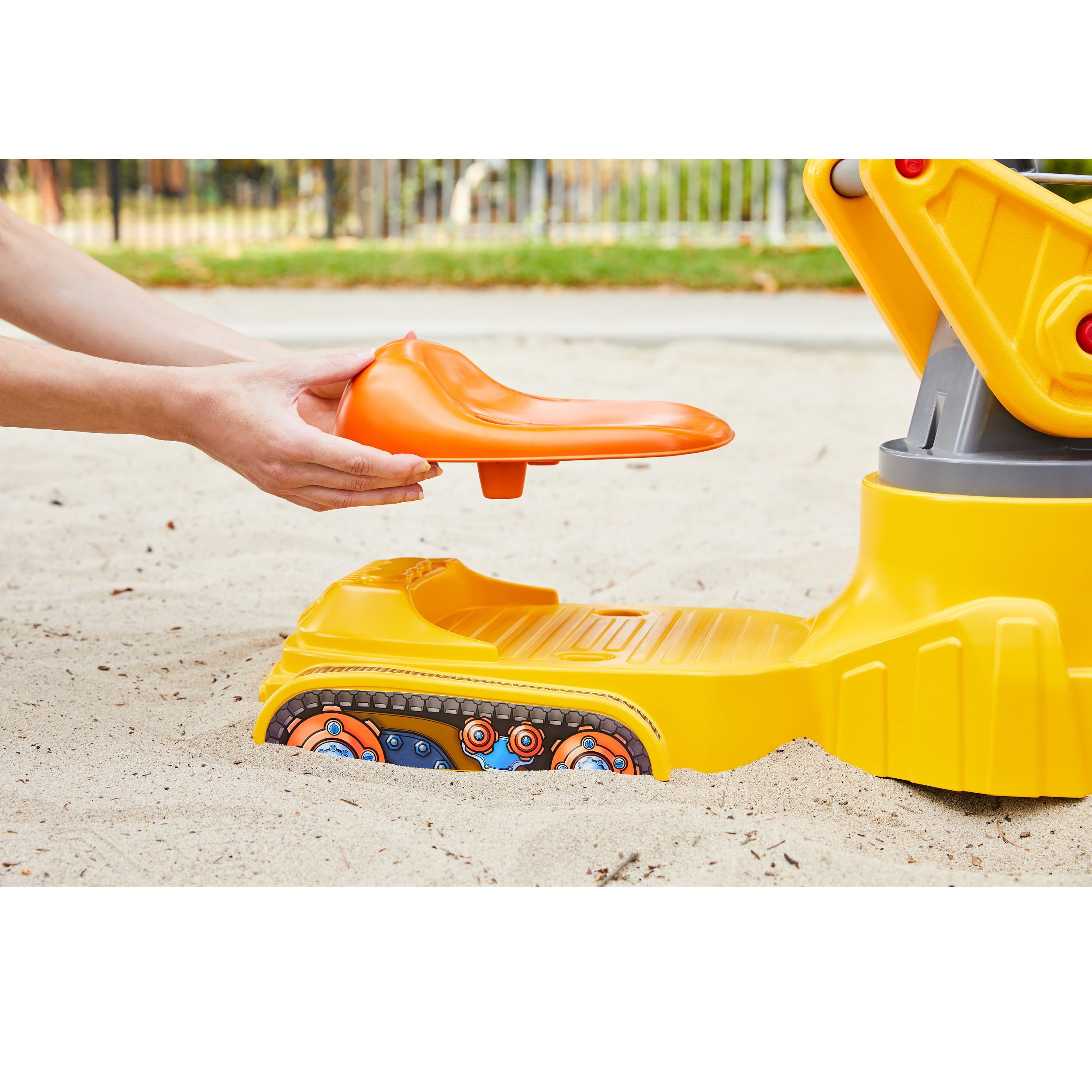 Little Tikes You Drive Sand Toy Excavator with Swivel For Sit and Stand Scoop and Dump Play Set with Kid-Sized Crane, Yellow- Toys For Kids Toddlers Boys Girls Ages 3 4 5+