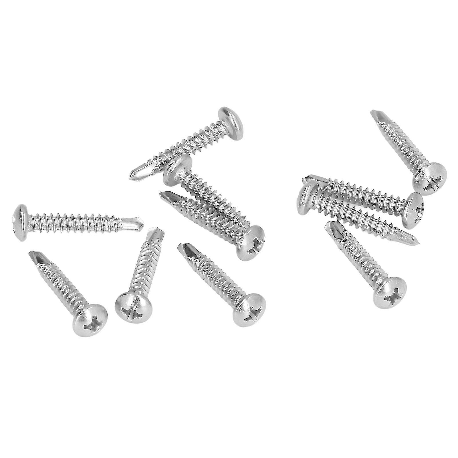 100Pcs Self Drilling Screw Stainless Steel Cross Round Head M4.2x25 Fastener Set Kit