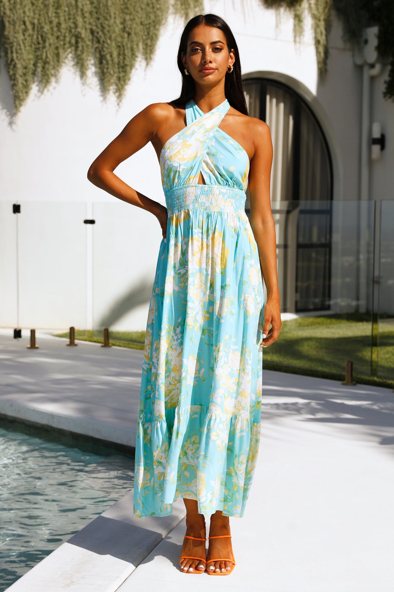 And Scene Maxi Dress Aqua