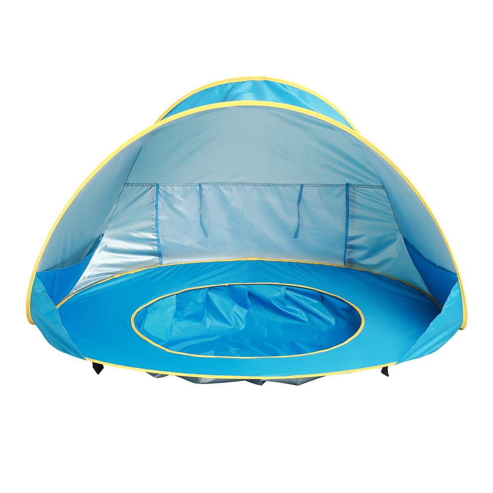 SEARCHI Baby Beach Tent  Up Collapsible Portable Shade Pool UV Protection Canopy Sun Shelter Playhouse for Infant，Carry Bag Included，50+ UPF (Round)