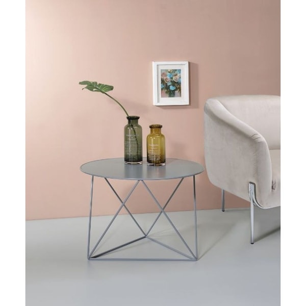 Modern Geometric Metal Accent Table