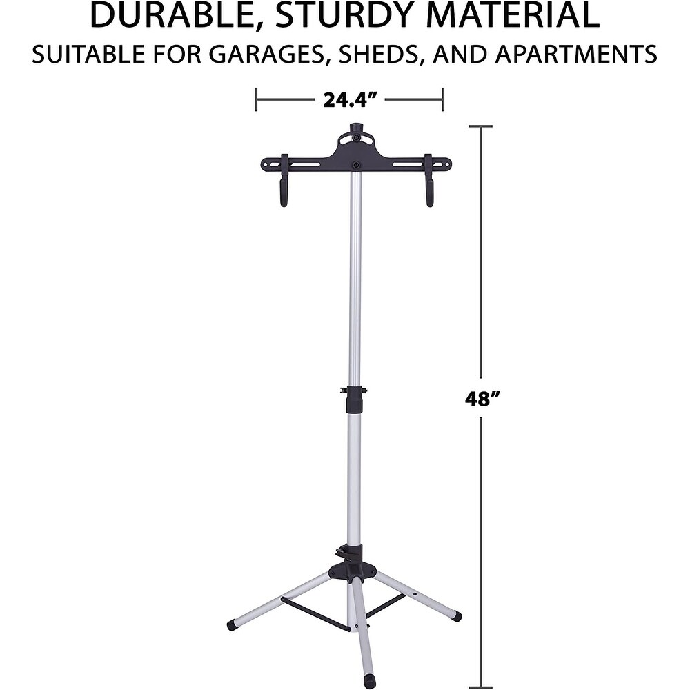 RaxGo Bike Storage Rack  Bicycle Stand for Garage  Adjustable Height  Freestanding  Foldable Design   1 bike
