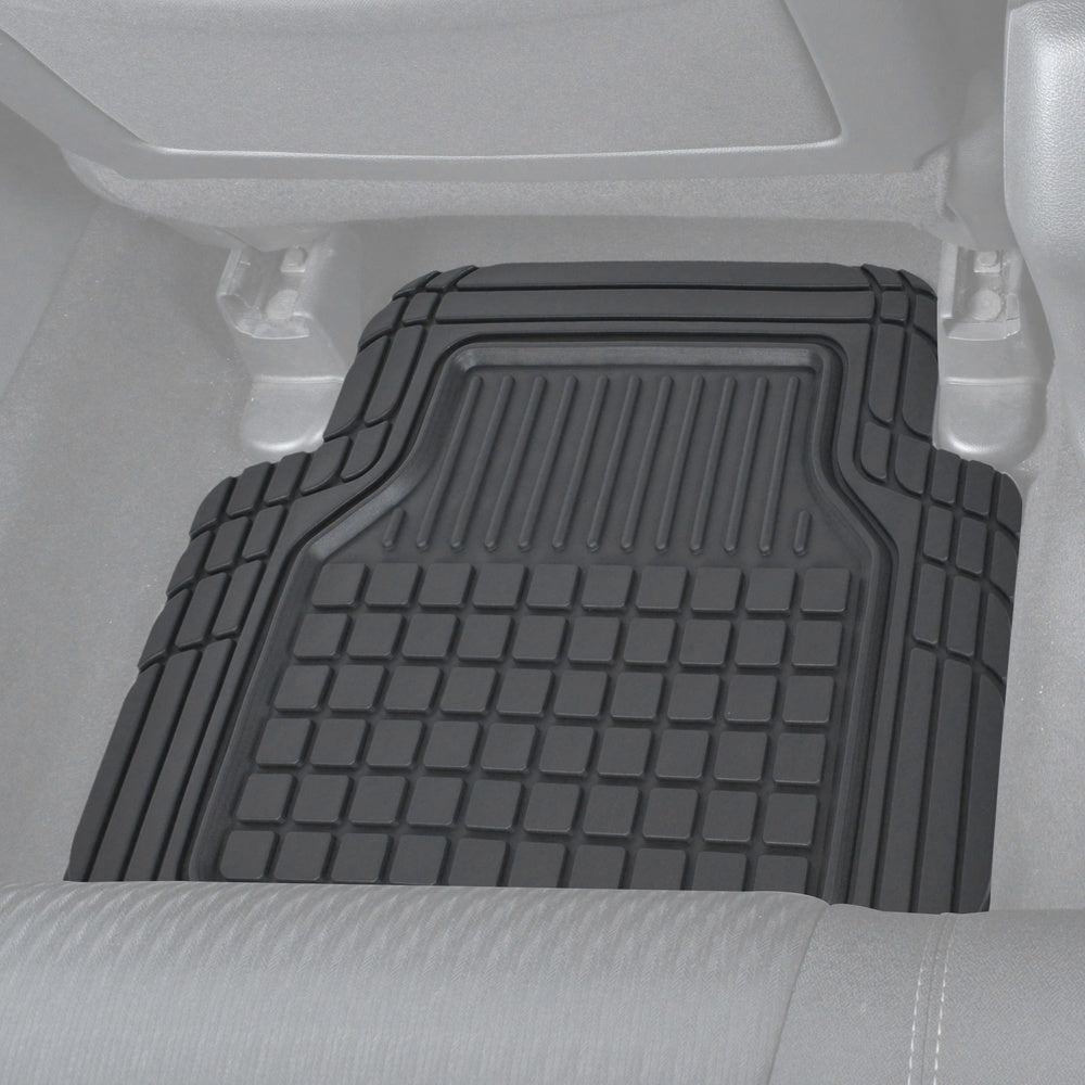 Motor Trend Flextough Semi-Custom Fit Car Floor Mats for Auto - Odorless Heavy Duty Rubber Floor Liners 4 Pieces Set - Trimmable (Black)， Model Number: MT180