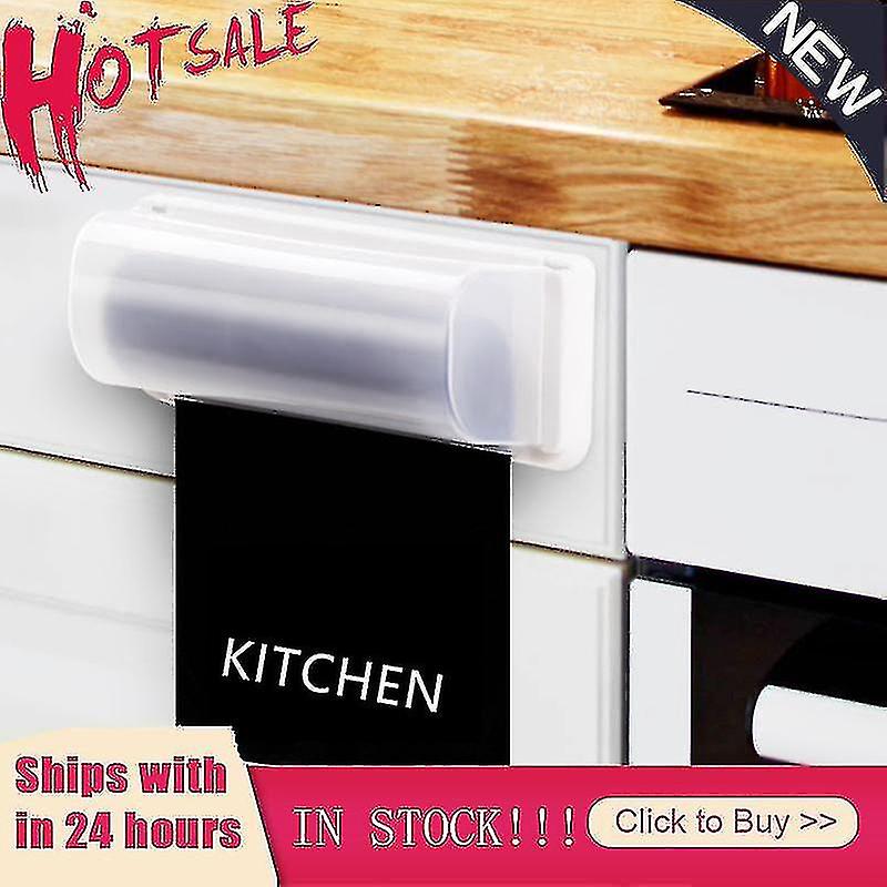 Durable Plastic Home Kitchen Bathroom Wall Mount Plastic Trash Bag Adhesive Pads Storage Box Organizer Storage Supplies