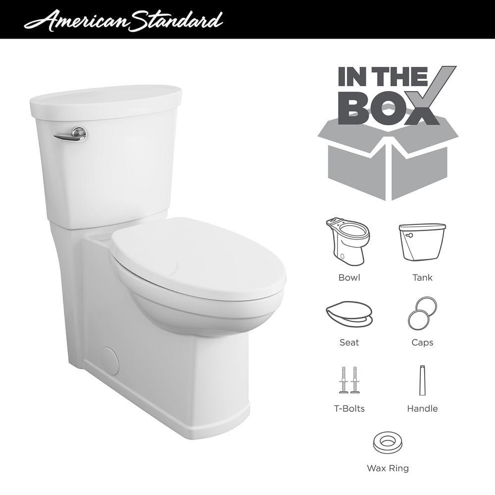 American Standard Cadet 3 Decor Tall Height 2Piece 128 GPF Single Flush Elongated Toilet with Seat in White Seat Included