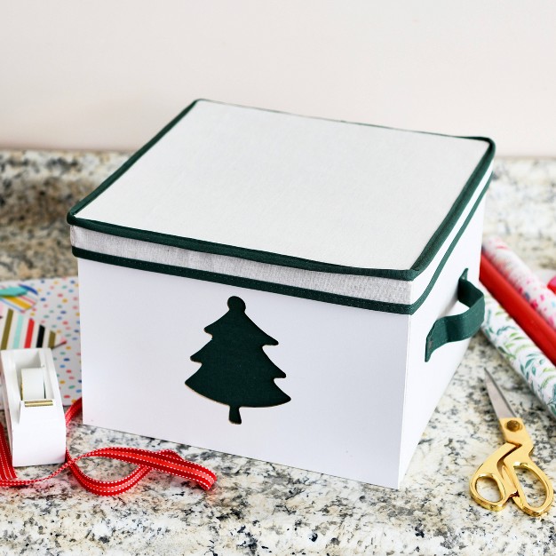 Household Essentials Medium Holiday Storage Box Green