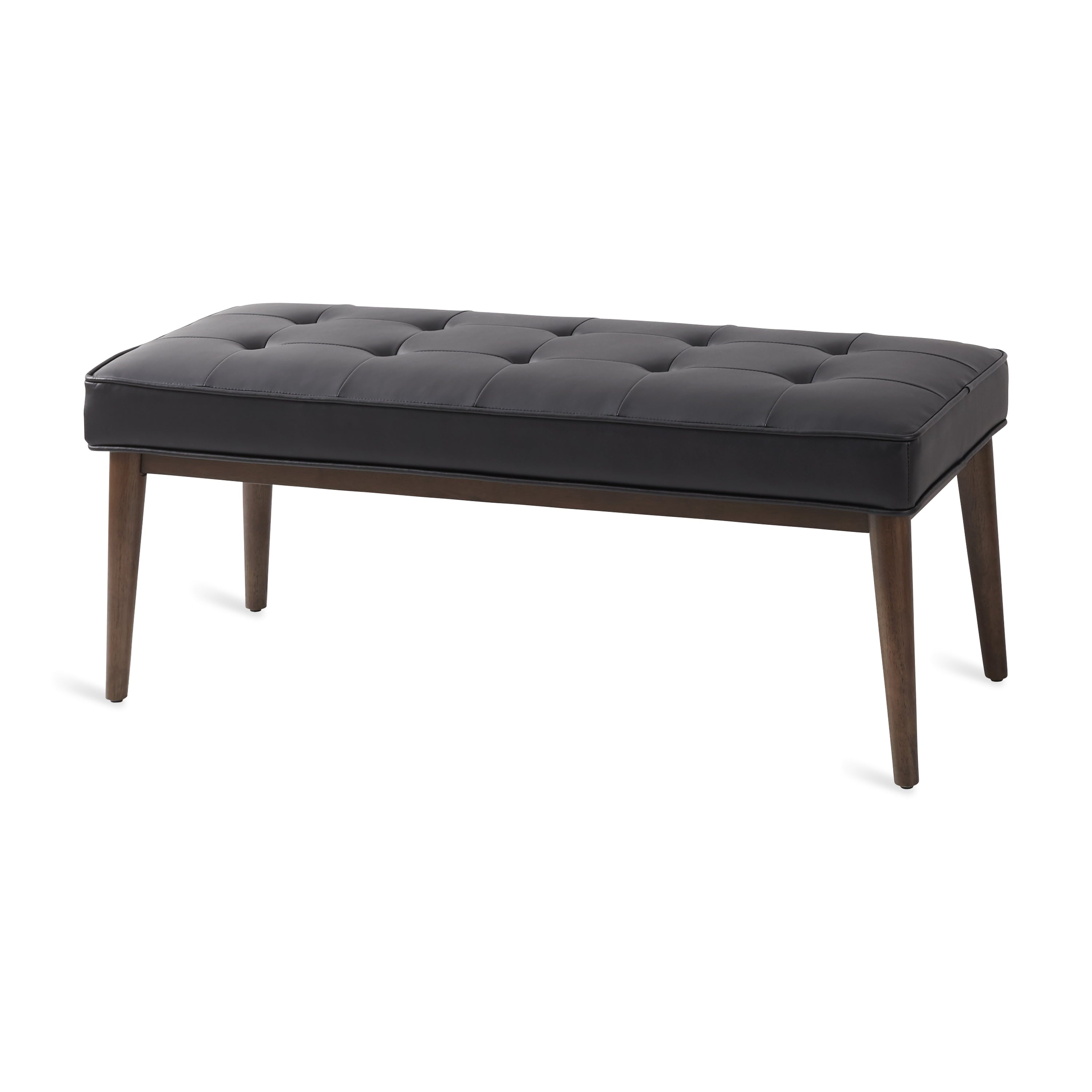 Better Homes & Gardens Colton Upholstered Bench, Black Faux Leather