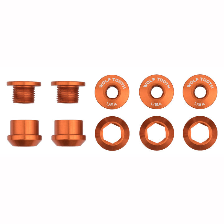 Wolf Tooth Components Chainring Bolt & Nut Set - 1X - Orange